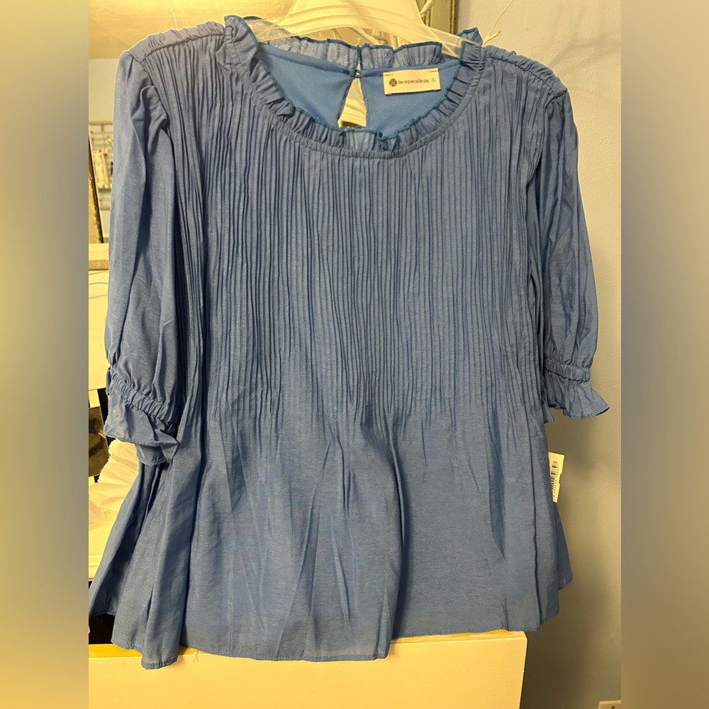 The Impeccable Pig Blue Blouse in Large. NWT.